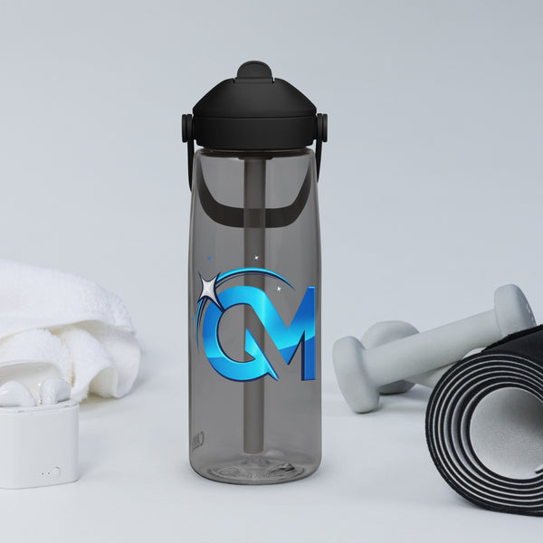 Flip straw water bottle